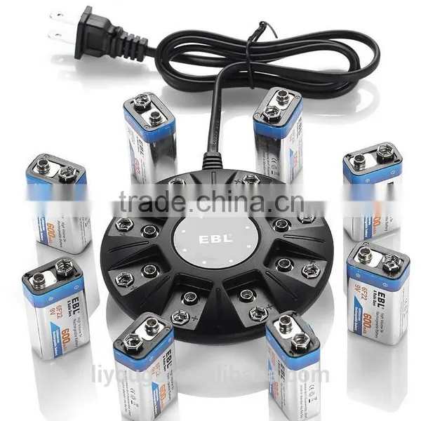 2016 OEM 9V Li-ion Ni-MH Battery Charger + Rapid Charger+ 8 Bay 9V Li-ion Ni-MH Rechargeable Battery Charger