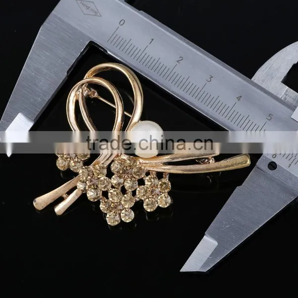 Wedding Bouquet Rhinestone Flower Brooch,Fashion Designs Pearl Rhinestone Brooch Pin For Suit photo-2