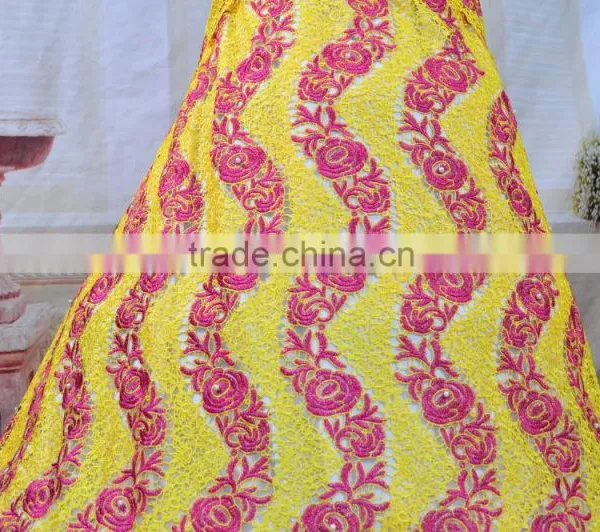 2015 New Fashion Lace Fabric for Nigerian Party With Pearls African Cord Lace Colorful Chemical Lace photo-2