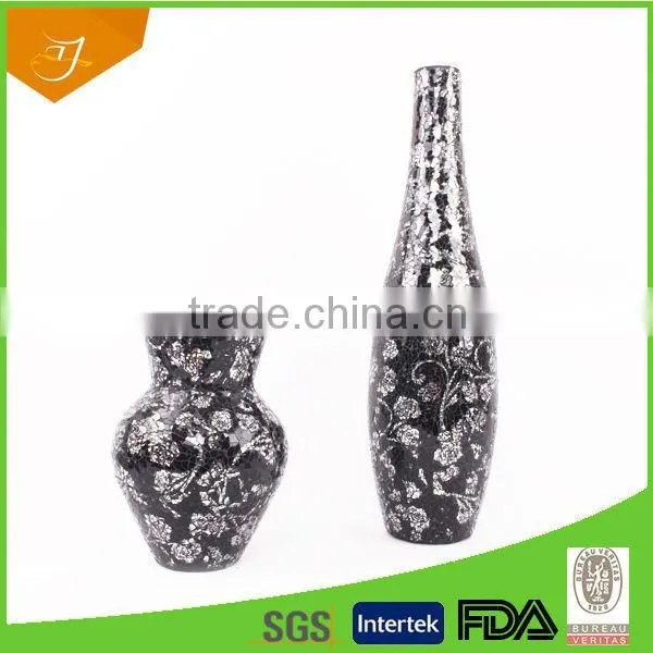 Black Mosaic Glass Vase For Home Decoration,High Quality Mosaic Glass Vase photo-2
