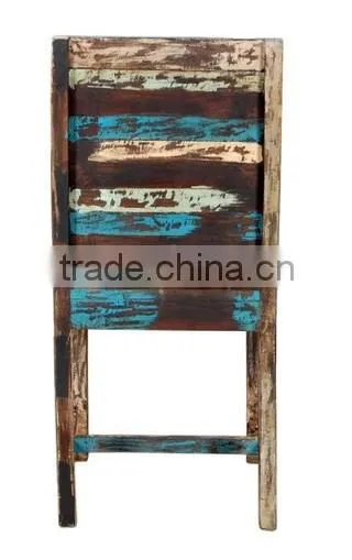 INDIA COLORFUL ROSEWOOD DINING CHAIR , Multi Color DISTRESSED DINING CHAIR photo-5