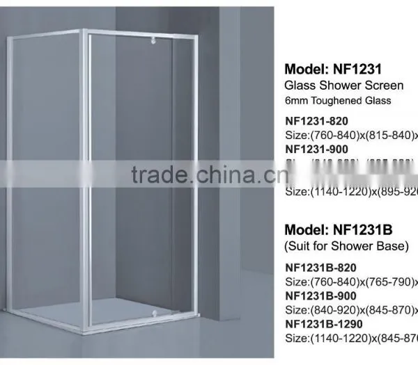 Toughen Glass Shower Room With Aluminium Alloy Frame for Bathroom