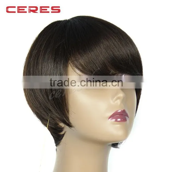 Comfortable Free Style Synthetic Machine Made Wig for Young Lady, Short Fashional Wig photo-5