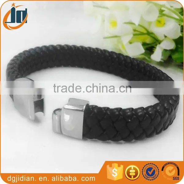 Fashion Leather Weave Bracelets Magnetic Bangles photo-6