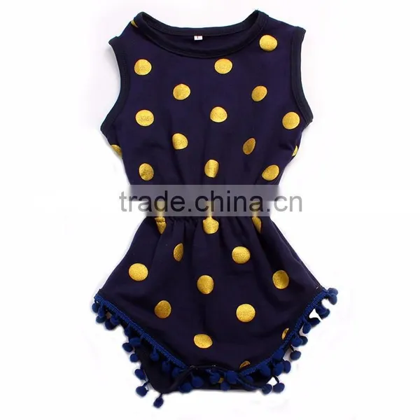 Knitted Baby Jumpsuit Black Yellow Spot Rompers Baby Girls Rompers Jumpsuits photo-2