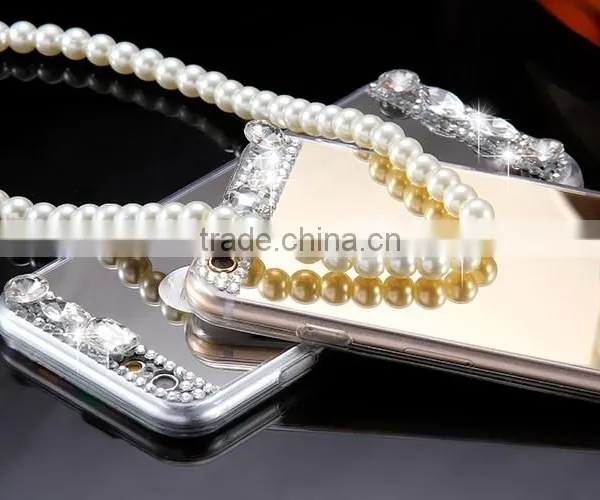 Mirror Case for Iphoen 6 6 Plus 5s Luxury Gold Bling Diamond Soft TPU Case Ultra Slim Phone Back Cover photo-3