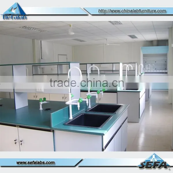 School Wooden Furniture Laboratory Island Bench With Shelf photo-3