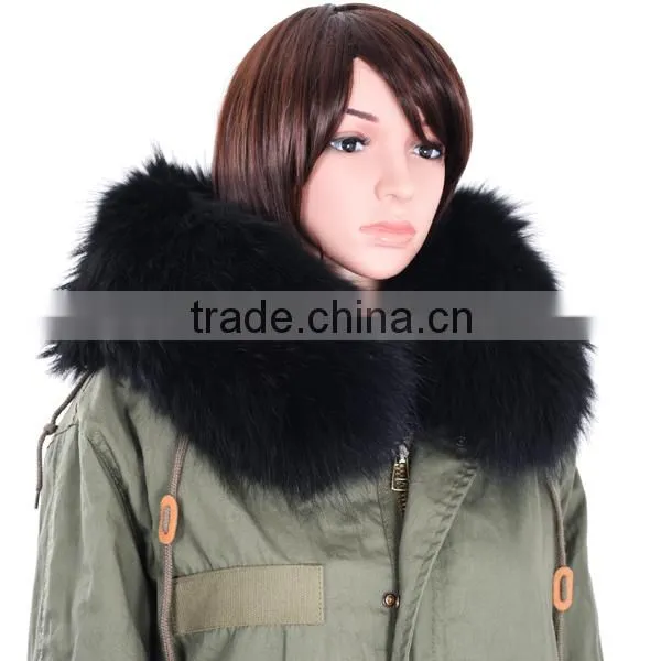 Women Fashion Long Fur Parka/ Raccoon Fur Parka/ Rex Rabbit Fur Lining Parka KZ160051