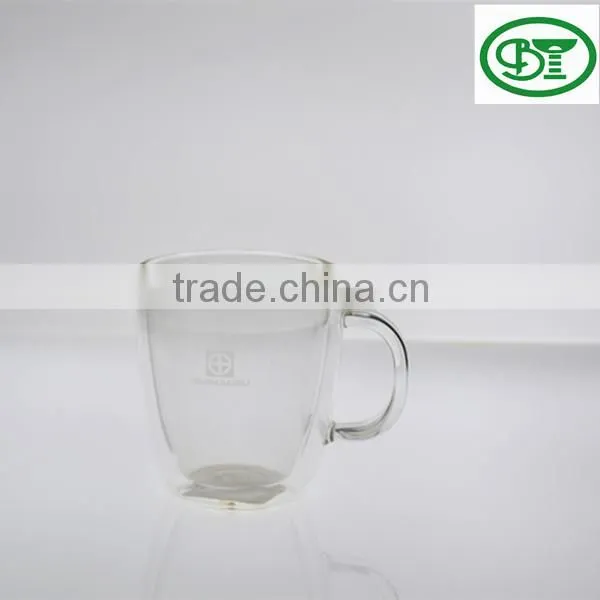 Double Wall Glass Cup With Handle