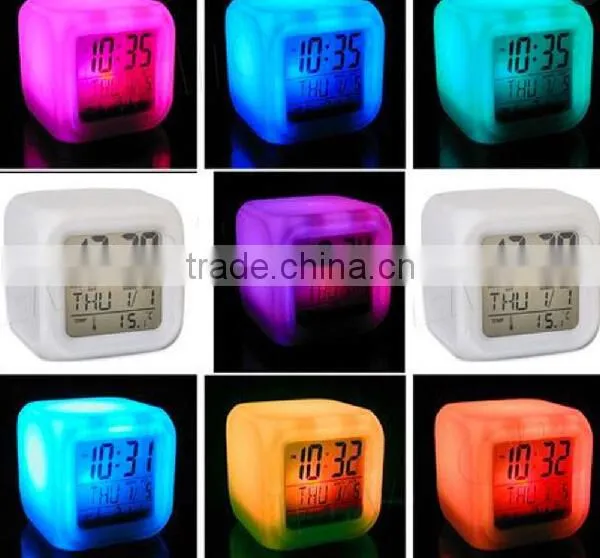 Hot Selling 7 Color Changing Led Digital Alarm Clock photo-3