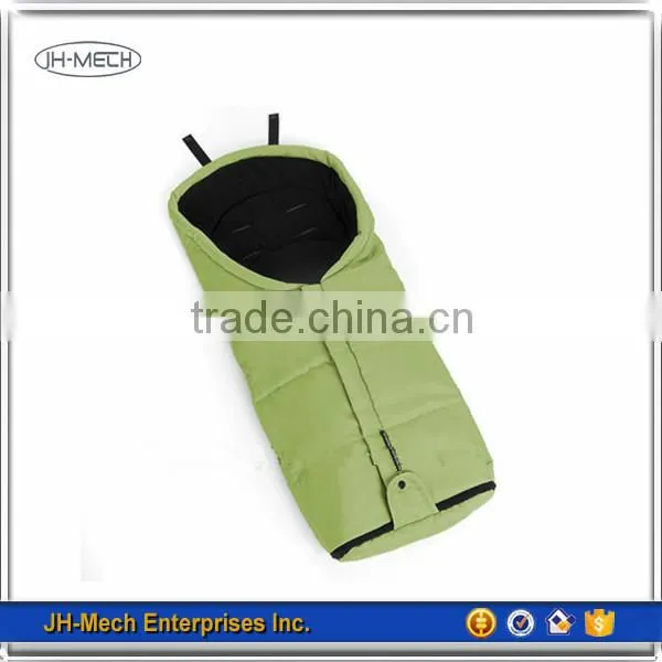 Green Color100% Polyester Baby Footmuff With Central Zipper