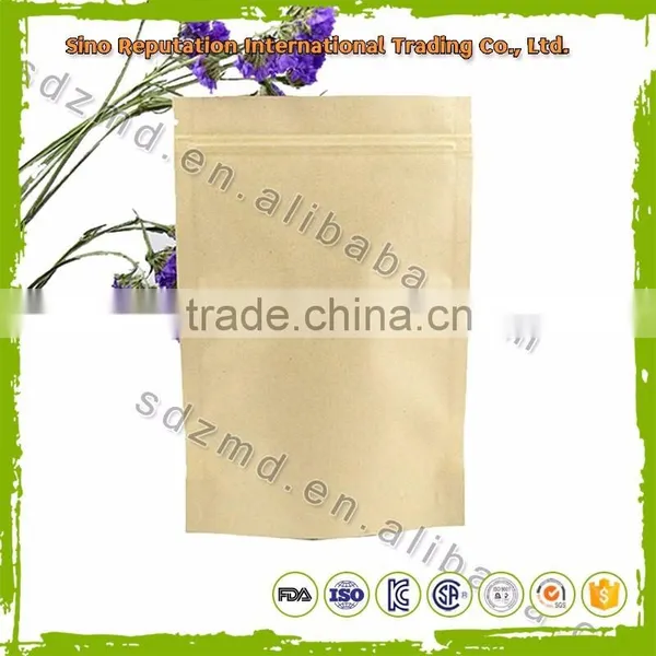 Kraft Paper Biodegradable Stand up Pouch With Zipper photo-6