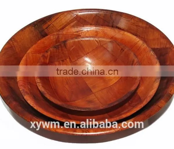 TUV Certification HOT Cheap Mahogany Solid Wooden Woven Nut Bowl Set photo-2