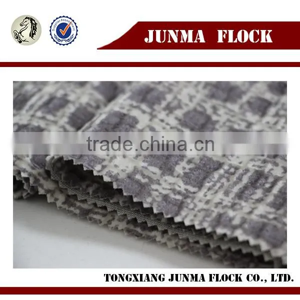 Manufacturer China Textile Fashion Design Check Floral Pattern Three Proofing Print Flocking Sofa Fabric photo-3