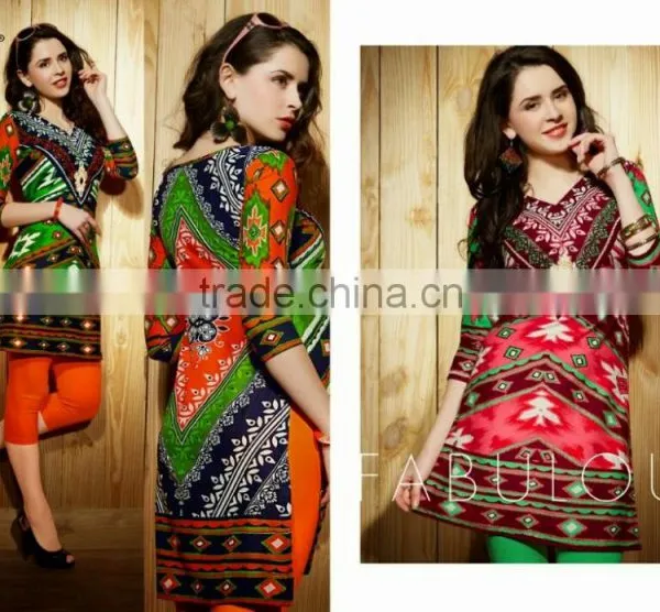 Indian Chikan Kurti Tunic Tops photo-5