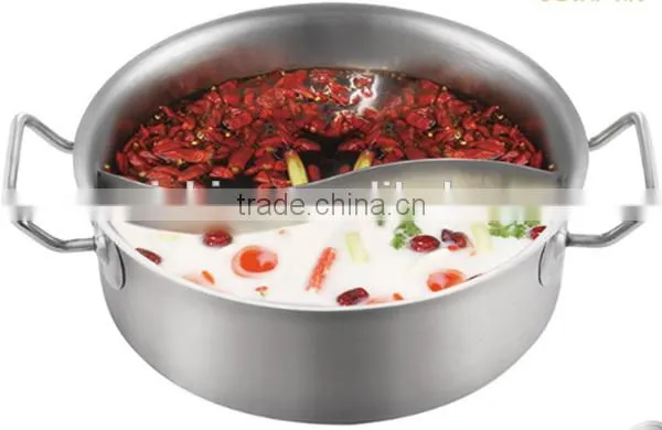Two Handle Sauce Pan Saucepan Double-Flavoured Cooker Family Restaurant Hotel Usage Shot Body Stainless Steel Soup Pot photo-3