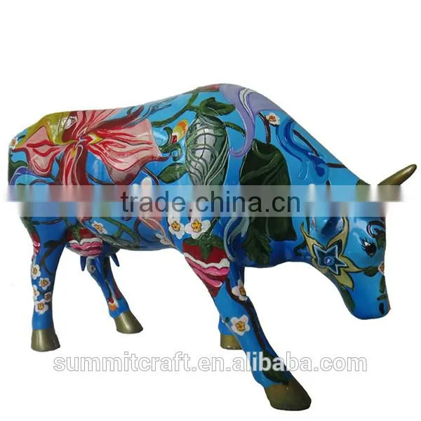 Garden Fiberglass Horse Resin Life Size Cow Statue photo-3