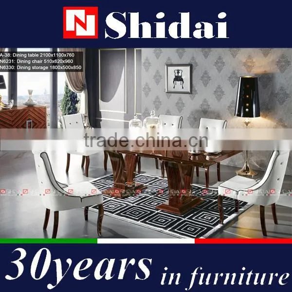 Italian Wooden Venner Dining Table and Chair photo-3