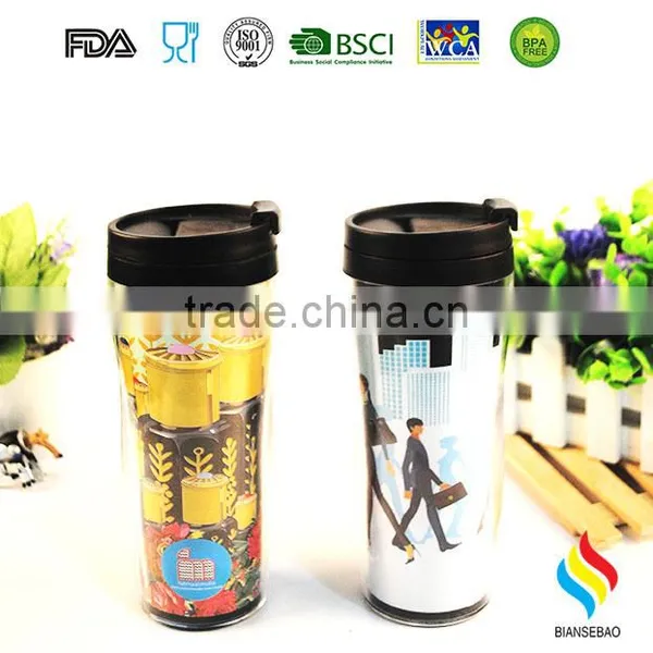 Aibaba Com 350ml Starbuckers Double Wall Hard Plastic Tumbler Cup photo-4