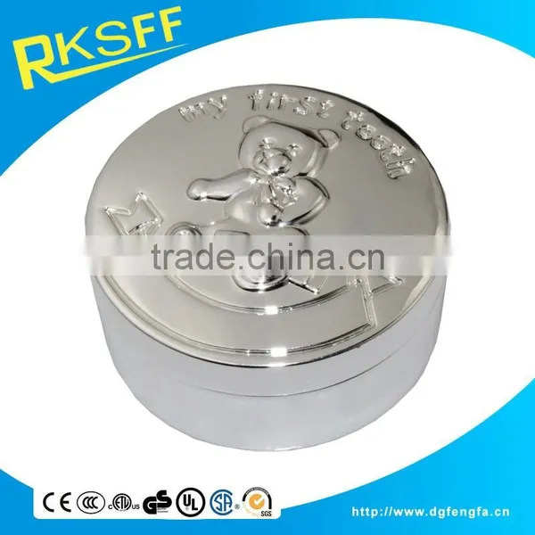 Zinc Alloy Beautiful Round Tooth Box For Baby Caring in Hot Sale photo-2