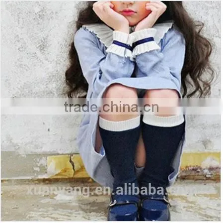 Fashionable Knitted Frock Long Sleeve Plain Clothing Little Girl Princess Dresses Wholesale New Design Kids Baby Girls Dress photo-3