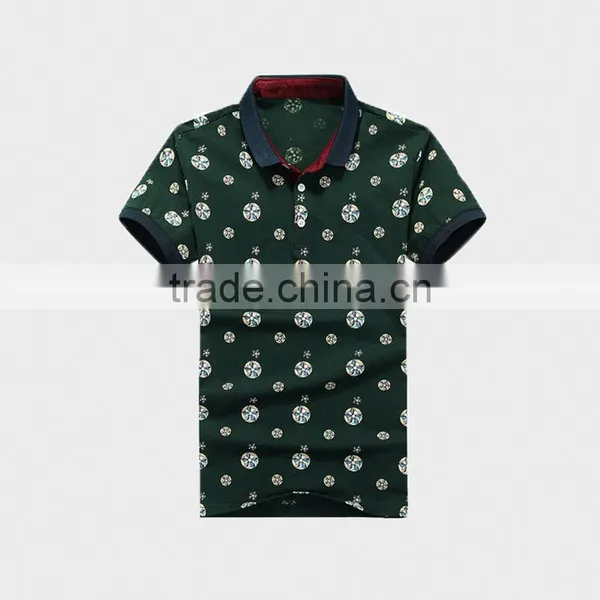 Fashion Print Summer Men's Polo Shirt With Ribbon photo-4