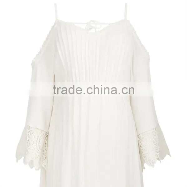 Summer Chic Lace Hemmed Hot Selling Cold Shoulder Dresses for Pregnant Women photo-5