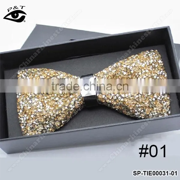 Luxury Glitter Rhinestones Bow Ties Vintage Ties for Men's Wedding Dress With Gift Box 12x6cm photo-3