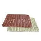 Waterproof Square Rectangular Plastic Rattan Table Mat Hand Woven