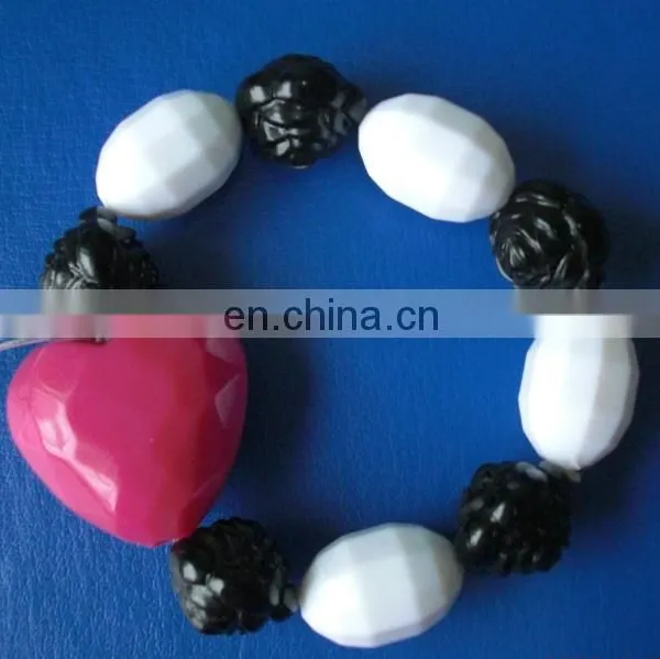 Tarina Rose and Heart Handmade Acrylic Plastic Beads Bracelet CTL0523 photo-3