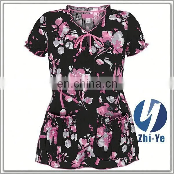 Nurse Scrub Tops Junior Fit Hospital Uniform Fashion
