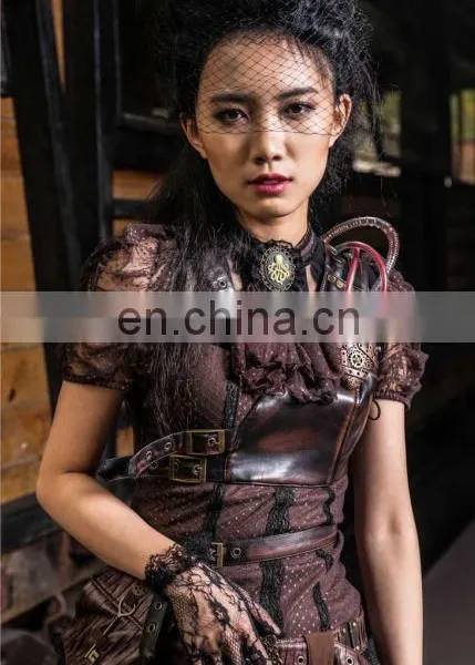 Steampunk Heart Chest Harness Made of Faux PU Leather photo-6