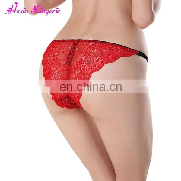 Hotsales Red Low Waist Hipster Sexy Lace V String Girl Panties Underwear photo-3