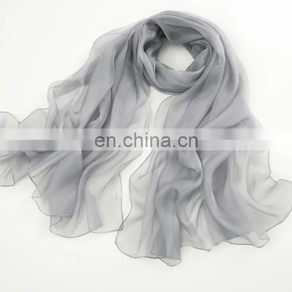 Promotional Products Pure Silk Scarf Long Scarf Shawl Grey photo-2