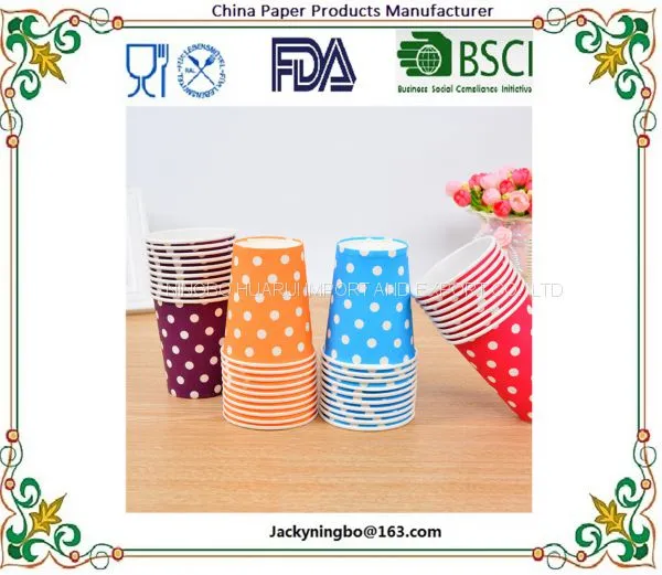 Multicolor Round Dots Paper Cup Disposable Tableware For Kids Birthday Party Wedding Food Grade Party Supplies photo-2
