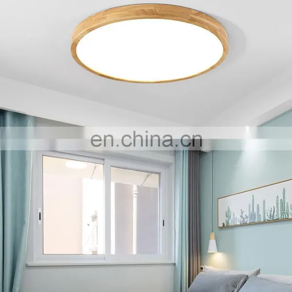 Wooden Color Round Bedroom Macaron Lamp Ultra Slim Modern LED Ceiling Lights For Living Room photo-5