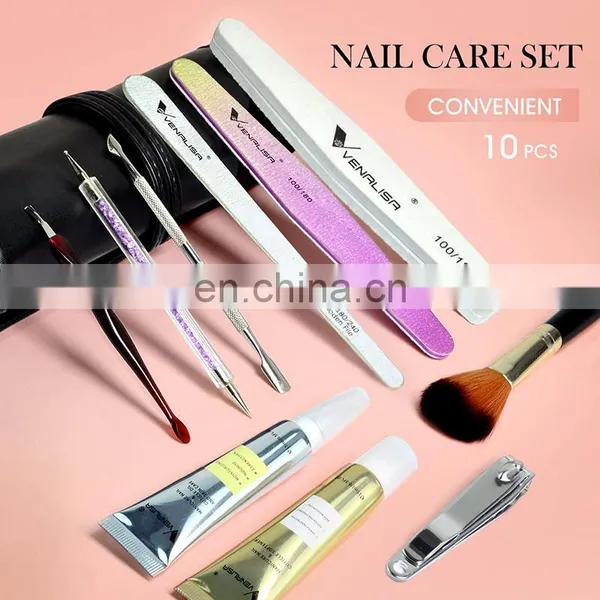 New Venalisa Manicure Tool Set Nail File Stainless Steel Dead Skin Scissor Dead Skin Fork Manicure Remover Nail Brush Tools Set photo-4
