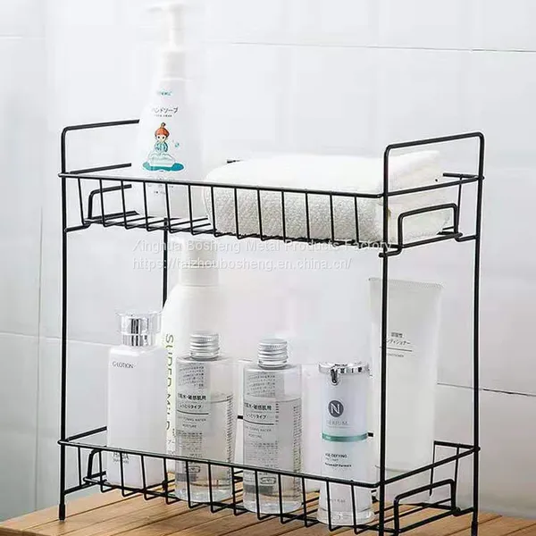 2 Tier Iron Kitchen Storage Rack, Condiment Rack for Kitchen Supplies Storage photo-3