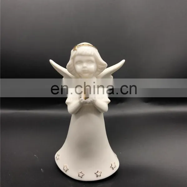 White Porcelain Ceramic Angel Figurine Christmas Xmas Ornaments photo-5