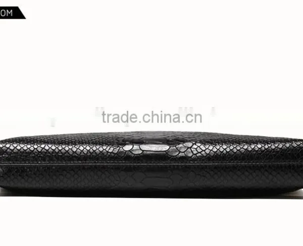 Fashion Genuine Cow Leather Python Pattern Lady Clutch Bag Purse for Men photo-5