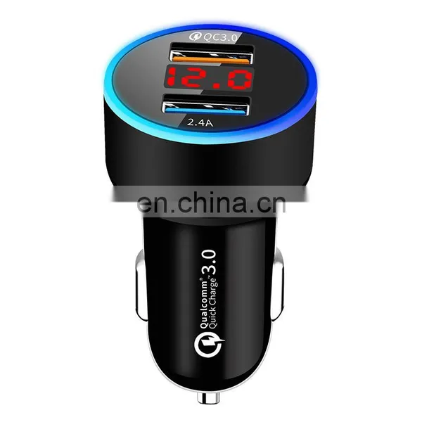 Hot Sale High Quality 5V 2.4A Dual USB Port Quick Usb Car Charger With Led Display photo-5