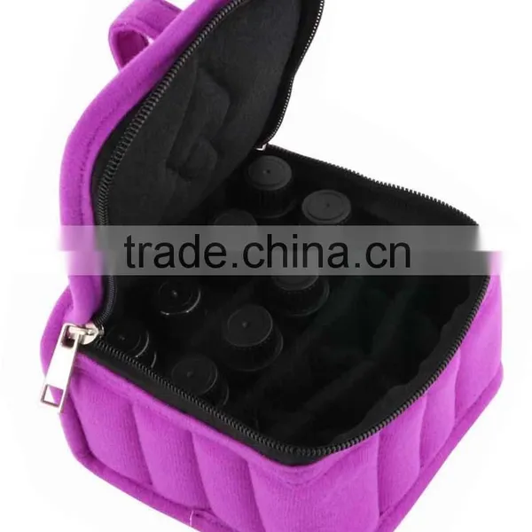 High Quality Custom Make Purple Velvet Material 16bottles Essential Oil Carrying Bag,wholesase Price Essential Oil Carry Case photo-5