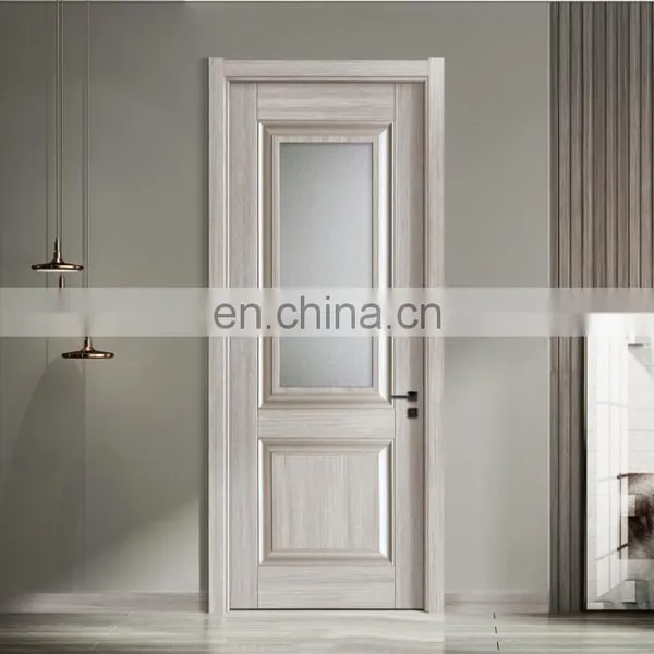 Economic House Apartment Door With 5mm MDF Board Hinged Interior Bedroom Door Painting Free MDF Door photo-3