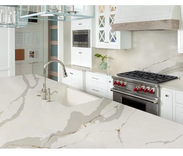 Code：6073，Calacatta Artificial Stone Quartz Slab Kitchen Countertops photo-3