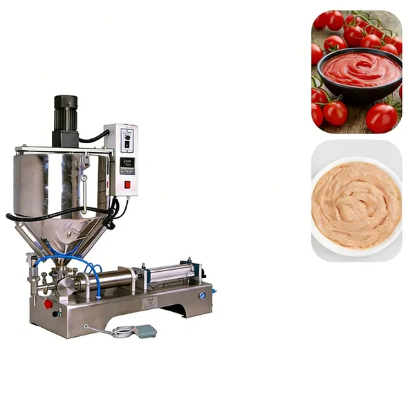 Semi-Automatic Heating & Mixing Horizontal Pneumatic Paste Filling Machine for Viscous Paste photo-2