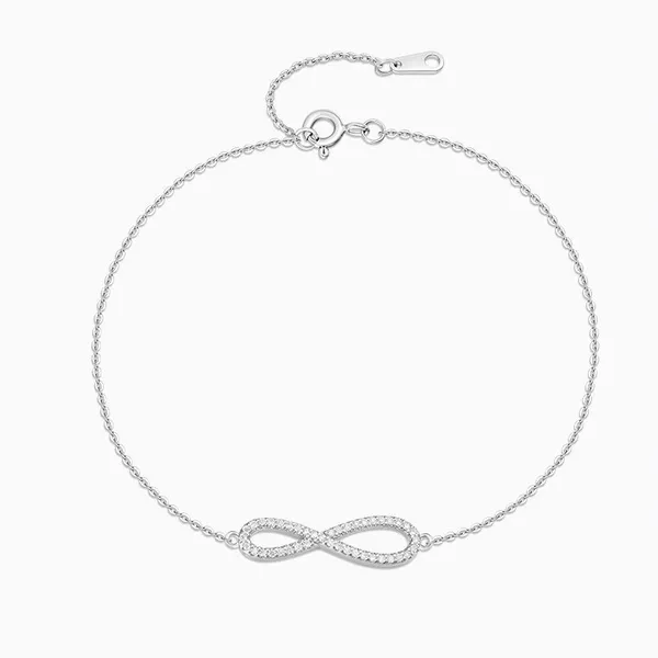 Shining Star Jewelry Adjustable 925 Silver Zircon Women's Fine Infinity Bracelet photo-3