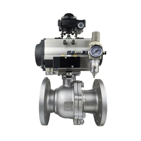 Stainless steel flange pneumatic ball valve
