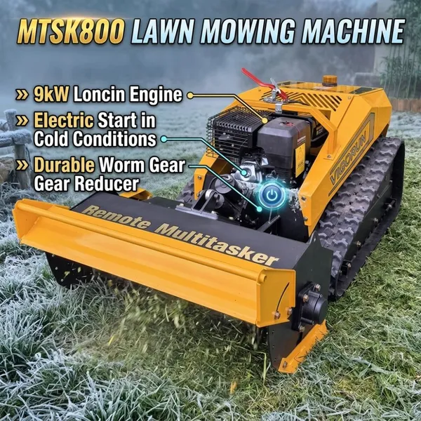 Vigorun MTSK800 Радиоуправляемая цепная молотковая косилка, максимальный уклон 40°, экономичная, экономящая труд, доступная для стрижки склонов на склонах холмов