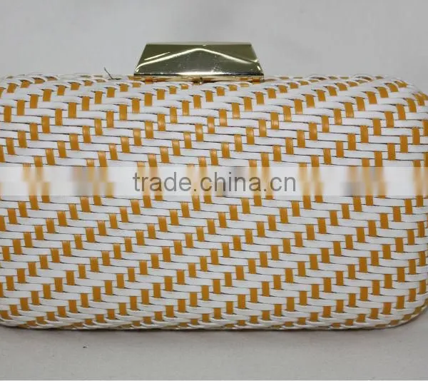 2014 High Quality New Arrival Colorful Knit Evening Bag Satin Clutch Bag
