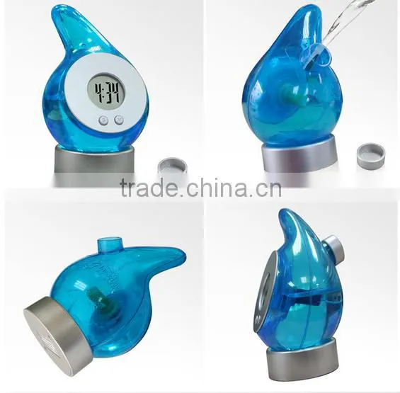 Colorful Water Power Clock Water Clock Eco-friendly Smart Water Hydro Power Clock Funny Alarm as Gifts photo-2
